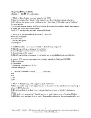 Test Bank For Interpreting Ecgs: A Practical Approach, 3Rd Edition