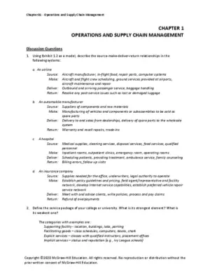 Solution Manual For Operations And Supply Chain Management: The Core, 5Th Edition