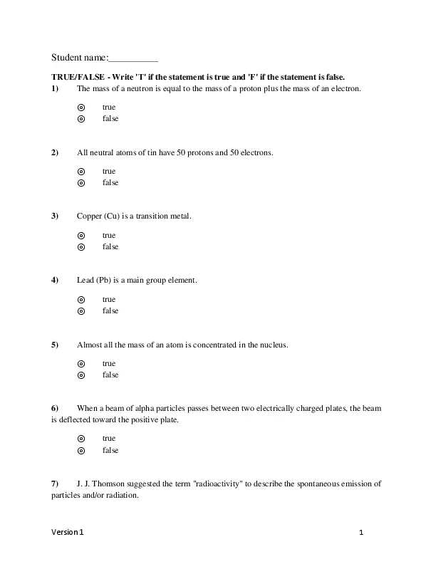 Test Bank For Chemistry: Atoms First, 4th Edition