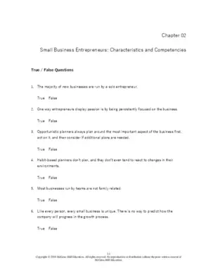 Test Bank For Entrepreneurial Small Business, 6Th Edition