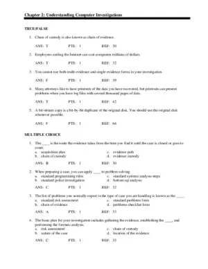 Test Bank For Guide To Computer Forensics And Investigations, 5Th Edition