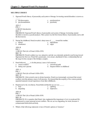 Test Bank for Theories of Personality, 11th Edition