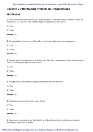 Principles of Information Systems, 13th Edition Test Bank