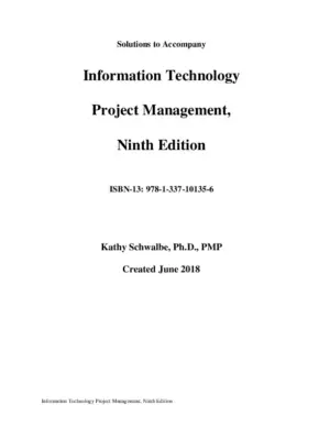 Solution Manual For Information Technology Project Management, 9Th Edition