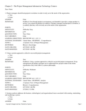 Test Bank For Information Technology Project Management, 9th Edition