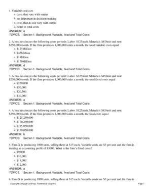 Managerial Economics, 5Th Edition Test Bank