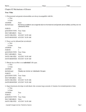 Test Bank For Human Diseases, 5th Edition