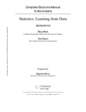 Solution Manual For Statistics: Learning From Data, 2Nd Edition