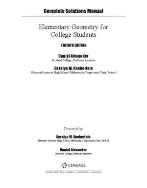 Solution Manual For Elementary Geometry For College Students, 7Th Edition