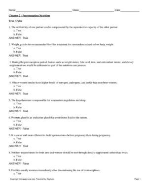 Test Bank For Nutrition Through the Life Cycle, 7th Edition