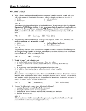 Test Bank For Foundations of Nursing, 3rd Edition