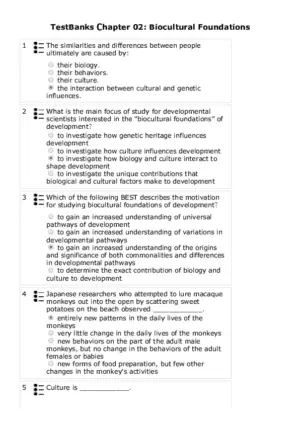 The Development Of Children, 7Th Edition Test Bank