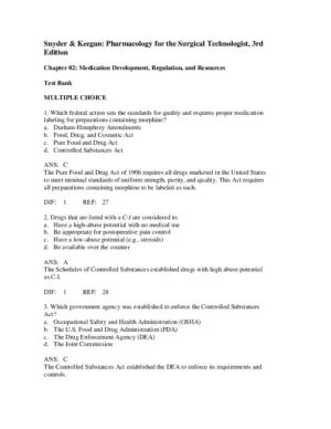 Pharmacology For The Surgical Technologist, 3Rd Edition Test Bank