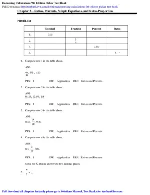 Dosage Calculations, 9Th Edition Test Bank