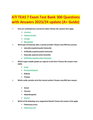 2023-2024 Ati Pn Teas Exam With Answers (300 Solved Questions)