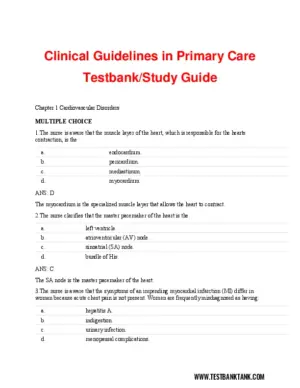 Test Bank For Clinical Guidelines In Primary Care, 3Rd Edition