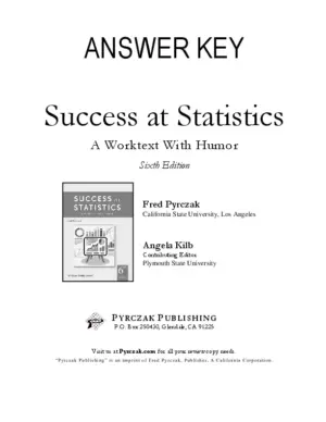 Test Bank For Success At Statistics: A Worktext With Humor, 6Th Edition